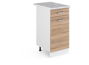 4066731366545 - Unterschrank R-Line Sonoma 40 cm mit Schublade mit Arbeitsplatte Vicco