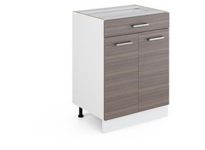 4066731390991 - Küchenunterschrank R-Line Grau 60 cm mit Schublade ap Eiche Vicco