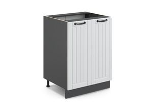 4066731399048 - Küchenunterschrank Fame-Line Weiß Landhaus 60 cm  ap Marmor Vicco