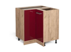 4066731397921 - Küchenunterschrank R-Line Bordeaux Hochglanz 756 cm ap Marmor Vicco