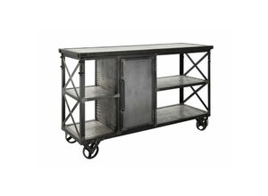 4251213562892 - Massivmoebel24 - Servierwagen Mango 137x46x82 grau lackiert heavy industry 124 - grau