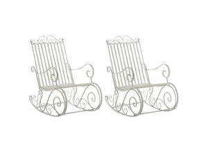 4251756467784 - 2er Set Eisen-Schaukelstühle Smilla im Landhausstil I Schwingstühle mit hoher Rückenlehne mit Armlehnen 4251756467784 - 2er Set Eisen-Schaukelstühle Smilla im Landhausstil I Schwingstühle mit hoher Rückenlehne mit Armlehnen