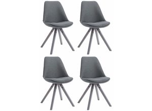 4251756479190 - 4er Set Esszimmer-Stuhl Toulouse Stoff Square mit Stoffbezug und hochwertigem Sitzpolster I Mit Stabilem Holzgestell I Sitzhöhe 48 cm