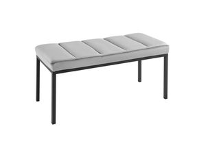 4251561905877 - riess-ambiente Sitzbank PETIT BEAUTÉ - 80cm grau Samt schwarzes Gestell 4251561905877 - riess-ambiente Sitzbank PETIT BEAUTÉ - 80cm grau Samt schwarzes Gestell
