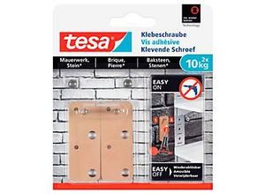 4042448340726 - Klebeschraube tesa® für Mauerwerk & Stein im Innen- & Außenbereich Haftkraft bis 10 kg ablösbar viereckig 2 Stück