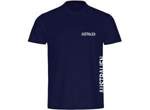 4068859275778 - multifanshop Herren T-Shirt - Australien - Brust & Seite - Druck weiß - Männer