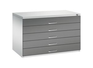 4055404384979 - CP 7100 Planschrank lichtgrau vulkangrau 5 Schubladen 1100 x 765 x 760 cm