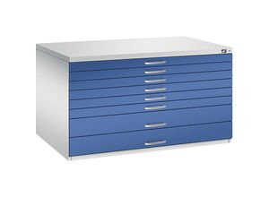 4055404389394 - CP 7200 Planschrank lichtgrau enzianblau 8 Schubladen 1350 x 960 x 760 cm