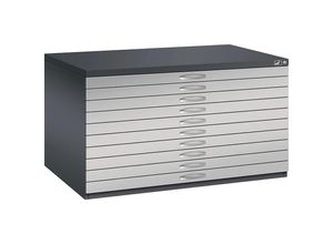 4055404387482 - CP 7200 Planschrank schwarzgrau weißaluminium 10 Schubladen 1350 x 960 x 760 cm