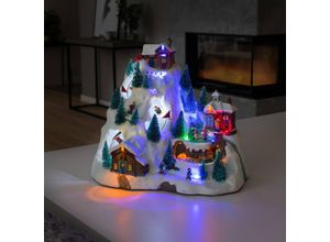 7318303403002 - KONSTSMIDE Weihnachtsfigur »Weihnachtsdeko« (1 St) LED Szenerie Skipiste m Animation + 8 klassischen Weihnachtsliedern bunt