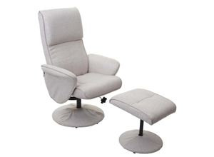 4057651493534 - Relaxsessel Stockholm Fernsehsessel Relaxliege TV-Sessel mit Hocker ~ Stoff Textil creme-beige 4057651493534 - Relaxsessel Stockholm Fernsehsessel Relaxliege TV-Sessel mit Hocker ~ Stoff Textil creme-beige