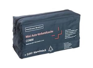 4005058622101 - Holthaus Medical Mini Verbandtasche Auto COMBI blau Praktische Verbandtasche mit einem umlaufenden Reißverschluss Inhalt DIN 13164