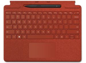 0889842772722 - Surface Pro Signature Keyboard - Tastatur - mit Touchpad Beschleunigungsmesser Surface Slim Pen 2 Ablage- und Ladeschale - QWERTZ - Deutsch - Poppy Red