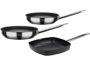 4005643975506 - Pfannen-Set Le Chef Profi Gastro Titanium Pfannen silberfarben (silberfarben schwarz) Pfannensets Pfanne Induktion