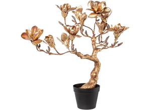 4064118058076 - Winterliche Kunstpflanze CREATIV DECO Weihnachtsdeko Kunstpflanzen Gr H 71 cm goldfarben Kunstpflanze Weitere Weihnachtsdeko Kunstpflanzen Baum im Kunststoffübertopf altgoldfarben