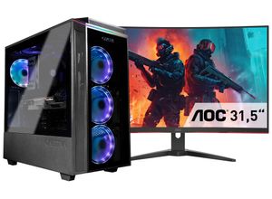 4046373841945 - G (A bis G) CAPTIVA Gaming-PC-Komplettsystem Advanced Gaming I84-194 TFT Bundle Computer-Komplettsysteme Gr ohne Betriebssystem 32 GB RAM 1000 GB SSD schwarz