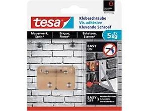 4042448340696 - Klebeschraube tesa® für Mauerwerk & Stein im Innen- & Außenbereich Haftkraft bis 5 kg ablösbar viereckig 2 Stück