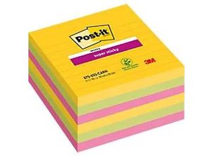 0051141998855 - Post-it Rio Haftnotizen 101 x 101 mm Farbig sortiert Quadratisch Liniert 6 Stück à 90 Blatt