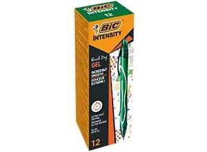 3086123537590 - Gelschreiber BIC Gel-ocity Quick Dry Druckmechanik gummierter Schaft Strichstärke 03 mm 12 Stück Schreibfarbe grün