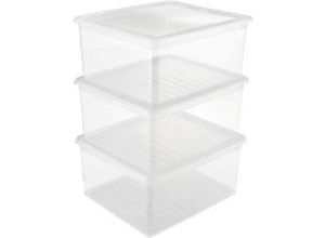 4052396011876 - Aufbewahrungsbox KEEEPER bea Aufbewahrungsboxen Gr B H T 335 cm x 18 cm x 39 cm farblos (transparent) Aufbewahrungsbox Stapelbox Körbe Boxen Aufbewahrungsboxen 3 x 18 L mit Air Control-System