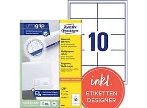 4004182036792 - Avery® Zweckform Etiketten 3679 A4 universell permanenthaftend ultragrip druckergeeignet FSC®-Papier rechteckig weiß 1000 Stück auf 100 Bogen