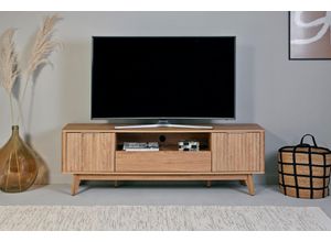 4050088035056 - TV-Board JAHNKE WAVE TV 170 Sideboards Gr B H T 1695 cm x 544 cm x 398 cm montana eiche 1 St braun (montana eiche) TV-Board Retro-Stil Front in Wellendesign Breite ca 170 cm