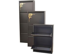 4046884081007 - Schuhschrank HOFMANN LIVING AND MORE Schränke Gr B H T 50 cm x 71 cm x 15 cm schwarz (schwarz gold) Schuhschränke