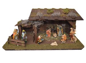 4251020760375 - Krippe ALFRED KOLBE Krippenstall braun WeihnachtskrippenB48cm H20cm T25cm Holz mit 11 cm Poly-Figuren 11tlg B48cm H20cm T25cm 4251020760375 - Krippe ALFRED KOLBE Krippenstall braun WeihnachtskrippenB48cm H20cm T25cm Holz mit 11 cm Poly-Figuren 11tlg B48cm H20cm T25cm