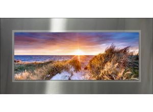 4019449472725 - PRO ART Aludibondbild SUNDOWN (BHT 100x50x170 cm) BHT 100x50x170 cm bunt Alubild Metallbild