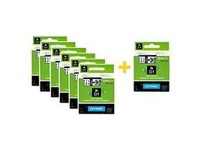 4250510866290 - DYMO® Schriftbandkassette 45803 19 mm breit weiß schwarz 6 + 1 GRATIS