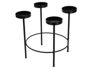 4030758547201 - Metall-Adventskranz-Halter mit Kerzenhaltern schwarz