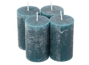 4058896331957 - Rustikale Kerzen petrol 10 x 6 cm 4 Stück 4058896331957 - Rustikale Kerzen petrol 10 x 6 cm 4 Stück
