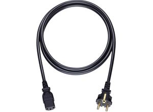 4003635170410 - Strom Anschlusskabel [1x Schutzkontakt-Stecker - 1x Kaltgeräte-Buchse C13] 300 m Schwarz Powercord C 13