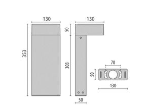 8018367638141 - Performance in Lighting Graue LED-Sockelleuchte Mimik 10 Post 300 3000K