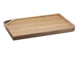 4004293150325 - Schneidebrett RÖSLE Schneidebretter Gr B H L 24 cm x 3 cm x 36 cm braun (holzfarben) Schneidebretter mit Edelstahlgriff für die Küche oder als Servierbrett aus Ulmenholz