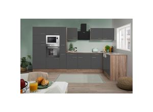 4260515339903 - Küchenprogramm Eiche York Winkelküche 370 cm inkl E-Geräte & Mineralite Einbauspüle grau 4260515339903 - Küchenprogramm Eiche York Winkelküche 370 cm inkl E-Geräte & Mineralite Einbauspüle grau