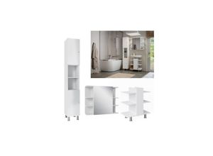 4066731449637 - Badmöbel-Set Fynn Weiß 3 Teile mit Hochschrank Vicco 4066731449637 - Badmöbel-Set Fynn Weiß 3 Teile mit Hochschrank Vicco