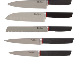 8007163301434 - Messer-Set PINTINOX Living Kochmesser-Sets schwarz (edelstahlfarben schwarz) Küchenmesser-Sets Edelstahl spülmaschinengeeignet