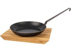 4019111040702 - Bratpfanne SIENA HOME FERMO Pfannen Gr Ø 28 cm schwarz Bratpfannen schmiedeeisern28 cm hoch Induktion mit Schneidebrett BRESCIA 45