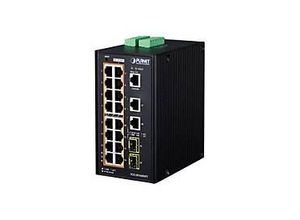 4016032391524 - PLANET IGS-20160HPT - Switch - L3 - managed - 16 x 10 100 1000 (PoE+) + 2 x 10 100 1000 + 2 x SFP - an DIN-Schiene montierbar wandmontierbar