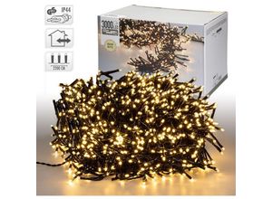 8720573269452 - LED Büschel Lichterkette 22m mit 3000 LEDs Warmweiß Strombetrieb IP44 Wasserdicht Innen Außen Weihnachtsbeleuchtung Weihnachtsbaum