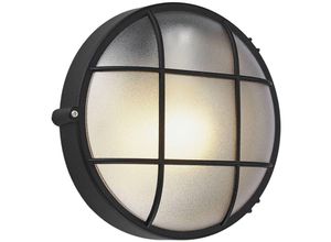 4251096561524 - Lindby - Außenwandlampe Alisha rund schwarz - Schwarz (ral 9005) satiniert