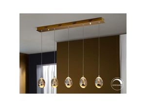 8435435316297 - Schuller Lighting - Schuller Roc - Integrierter led 5 Light Crystal Drop Bar Deckenanhänger Gold Bubble Effekt