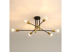 0723496641587 - Goeco - E27 Industrielle Kronleuchter Leuchte Schwarz Retro Kronleuchter Lampen Für Schlafzimmer Wohnzimmer Lampe Glühbirne nicht enthalten H?he