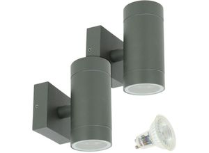 3700710828570 - Arum Lighting - 2er-Set Wandleuchten venice Outdoor Anthrazitgrau Doppelstrahl mit 4 LED-Leuchtmitteln GU10 5W Température de Couleur Blanc chaud 3700710828570 - Arum Lighting - 2er-Set Wandleuchten venice Outdoor Anthrazitgrau Doppelstrahl mit 4 LED-Leuchtmitteln GU10 5W Température de Couleur Blanc chaud