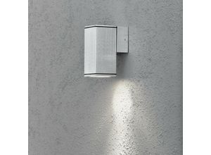 7318307908312 - Konstsmide Monza Moderne quadratische Wandleuchte aus eloxiertem Aluminium für den Außenbereich GU10 IP44