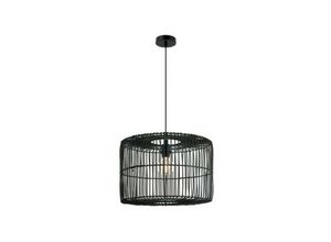 5213010014362 - Larissa Lighting - Xanthi Wire Pendelleuchte E27 Max 40W Rattan Schwarz