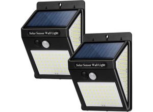 6135791765464 - WAY - Solar-Bewegungssensor-Leuchte für den Außenbereich 3 Modi solarbetriebene Außenleuchte IP65 wasserdicht [2er-Pack mit 144 LEDs] Kabellose