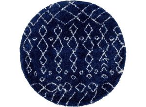 4251792186168 - Teppich Temara Shag Rund Marineblau CA10341