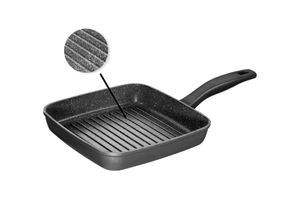 4020728504709 - Grillpfanne STONELINE Pfannen Gr Ø 26 cm + Höhe 55 cm grau Grillpfanne Aluguss-Pfannen Pfanne 26x26 cm Induktion